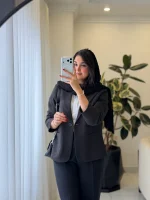 کت شوکا جنس لینن زارا کد 1463 - تصویر 8