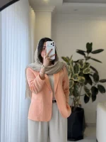 کت شوکا جنس لینن زارا کد 1463 - تصویر 12