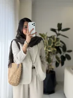 کت شوکا جنس لینن زارا کد 1463 - تصویر 6