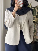 کت شوکا جنس لینن زارا کد 1463 - تصویر 16