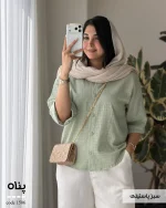 شومیز مدل پناه جنس لینن حصیری کد 1506 - تصویر 7