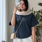 شومیز مدل رها لنین انزیم شور شده کد 1508