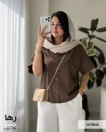 شومیز مدل رها لنین انزیم شور شده کد 1508 - تصویر 2