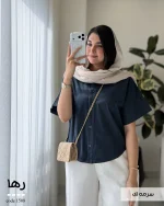 شومیز مدل رها لنین انزیم شور شده کد 1508 - تصویر 11