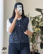وست مدل نور لینن ترکیب جین دوزی شده کد 1497 - تصویر 5