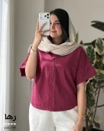 شومیز مدل رها لنین انزیم شور شده کد 1508 - تصویر 7