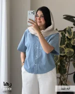 شومیز مدل رها لنین انزیم شور شده کد 1508 - تصویر 9