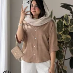 شومیز مدل پناه جنس لینن حصیری کد 1506