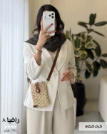 کیف رافیا 8 ی طرفی با بند چرم کد 1481 - تصویر 4