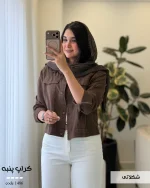 شومیز کراپ پنبه جنس لینن نخ پنبه کد 1486 - تصویر 2