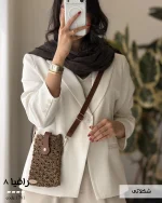 کیف رافیا 8 ی طرفی با بند چرم کد 1481 - تصویر 3