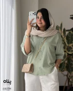 شومیز مدل پناه جنس لینن حصیری کد 1506