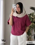 شومیز مدل رها لنین انزیم شور شده کد 1508 - تصویر 4