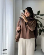 کراپ کت زنانه مدل میرا جنس مخمل جیر ایشو کد 1553 - تصویر 10