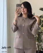 کت مدل پاییز جنس کرپ هرمس کد 1524 - تصویر 8