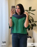 شومیز مدل مایا جنس کرپ پتینه کد 1531 - تصویر 2