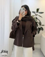 بارونی زنانه شکلاتی آسترکشی شده مدل پندار