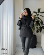 بارونی مدل برکه جنس کتون سانتانا گرم بالا کد 1539 - تصویر 7