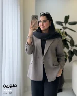 کت مدل ملورین جنس کرپ هرمس گرم بالا کد 1537 - تصویر 3
