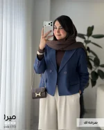 کراپ کت زنانه مدل میرا جنس مخمل جیر ایشو کد 1553 - تصویر 14
