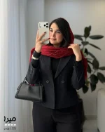 کراپ کت زنانه مدل میرا جنس مخمل جیر ایشو کد 1553 - تصویر 13