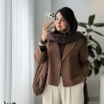 کراپ کت زنانه مدل میرا جنس مخمل جیر ایشو کد 1553