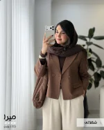 کراپ کت زنانه مدل میرا جنس مخمل جیر ایشو کد 1553
