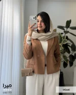 کراپ کت زنانه مدل میرا جنس مخمل جیر ایشو کد 1553 - تصویر 4