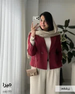کراپ کت زنانه مدل میرا جنس مخمل جیر ایشو کد 1553 - تصویر 2