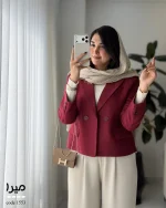 کراپ کت زنانه مدل میرا جنس مخمل جیر ایشو کد 1553 - تصویر 11