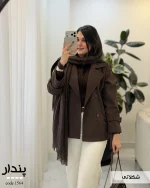 بارونی زنانه شکلاتی آسترکشی شده مدل پندار