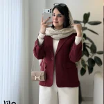 پالتو کتی دخترانه رنگ زرشکی