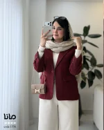 پالتو کتی دخترانه رنگ زرشکی
