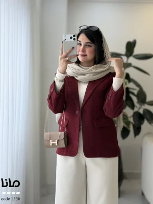 پالتو کتی دخترانه رنگ زرشکی