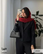 کراپ کت زنانه مدل میرا جنس مخمل جیر ایشو کد 1553 - تصویر 6