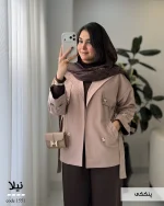 بارونی زنانه مدل نیلا | کتان سانتانا کد 1551 - تصویر 7