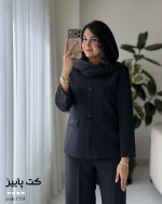 کت مدل پاییز جنس کرپ هرمس کد 1524 - تصویر 7