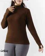 بلوز یقه ایستاده مدل پروین فینگردار جنس پاپایا کد 1555