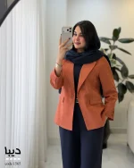 کت مخمل جیر زنانه مدل دیبا رنگ آجری