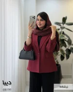 کت زنانه مخمل جیر آجری و زرشکی مدل دیبا