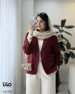 پالتو کتی دخترانه رنگ زرشکی