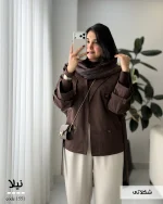 بارونی زنانه مدل نیلا | کتان سانتانا کد 1551 - تصویر 3