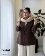 کت مدل ملورین جنس کرپ هرمس گرم بالا کد 1537 - تصویر 4