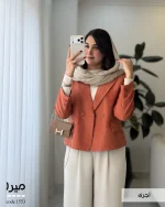 کراپ کت زنانه مدل میرا جنس مخمل جیر ایشو کد 1553 - تصویر 8