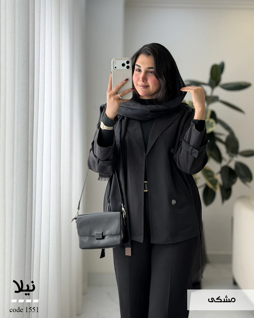 548418489 بارونی زنانه مدل نیلا | کتان سانتانا کد 1551 - تصویر 1