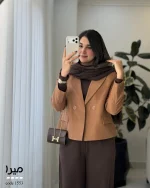 کراپ کت زنانه مدل میرا جنس مخمل جیر ایشو کد 1553 - تصویر 7