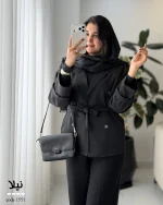بارونی زنانه مدل نیلا | کتان سانتانا کد 1551 - تصویر 8