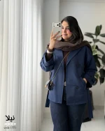 بارونی زنانه مدل نیلا | کتان سانتانا کد 1551 - تصویر 2