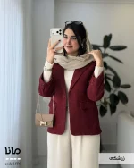 خرید پالتو کتی زنانه زرشکی