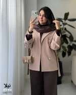 بارونی زنانه مدل نیلا | کتان سانتانا کد 1551 - تصویر 4